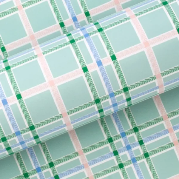 Wrapping Paper Large Check Seafoam