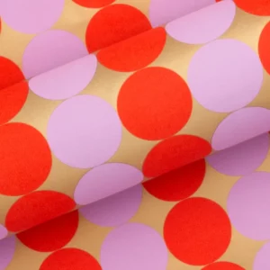 Wrapping Paper Wide Dot Lilac:Red