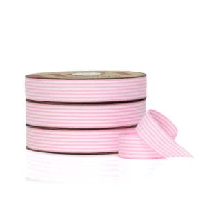 Striped Grosgrain Ribbon Light Pink:White