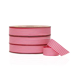 Striped Grosgrain Ribbon Red:White