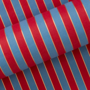 Christmas Wrapping Paper Stripe Blue and Red