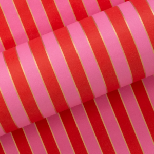 Christmas Wrapping Paper Stripe Pink and Red