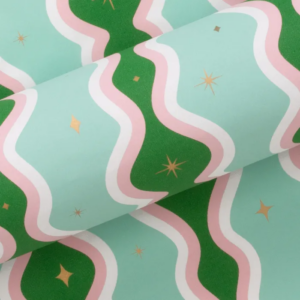 Christmas Wrapping Paper Swirl Mint and Emerald
