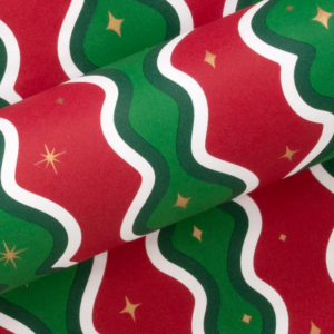 Christmas Wrapping Paper Swirl Red and Emerald
