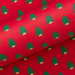 Christmas Wrapping Paper Christmas Trees Red