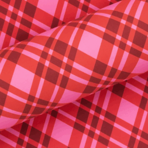 Christmas Wrapping Paper Plaid Bright Pink